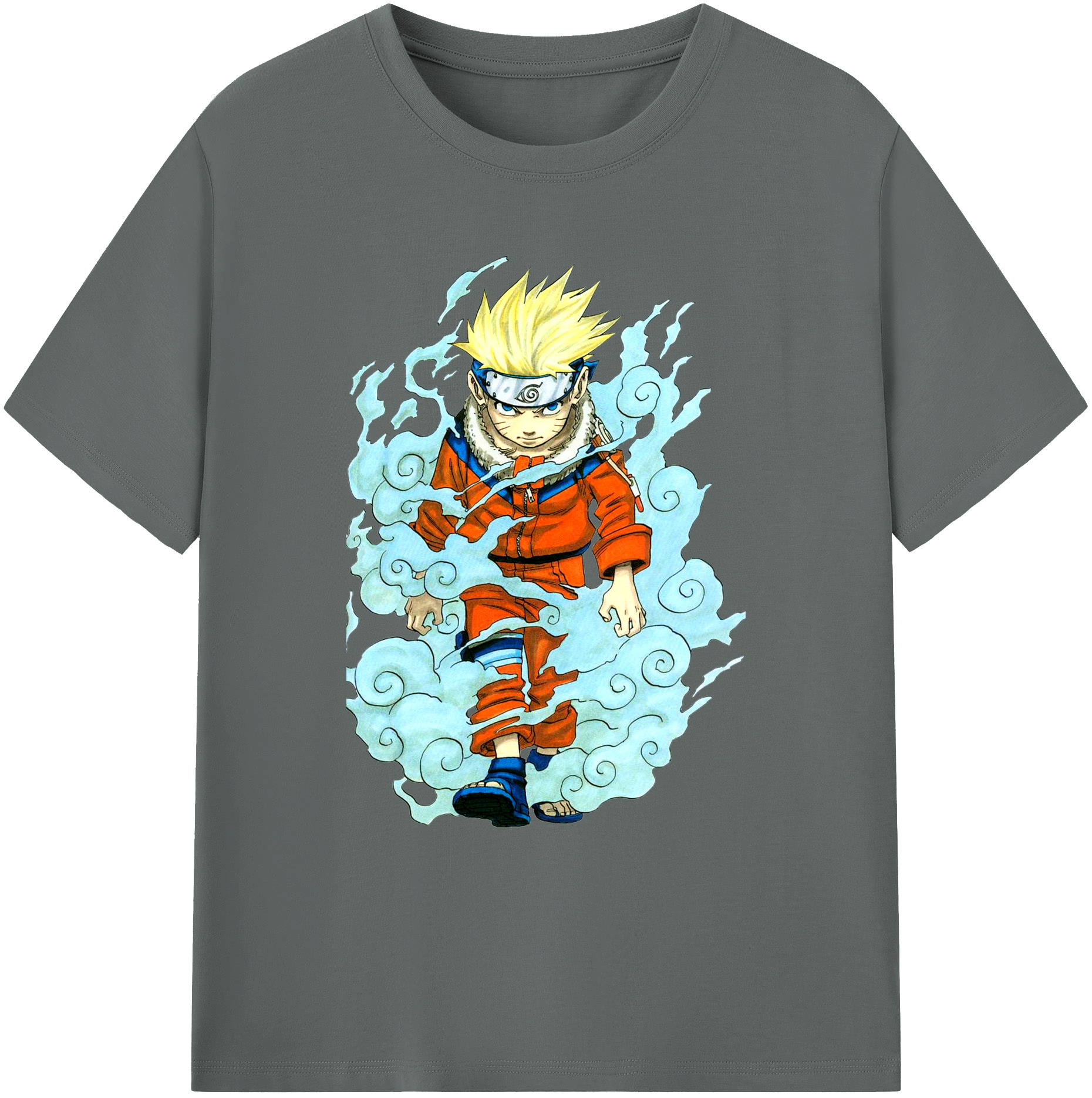 （画像用） NARUTO -ナルト- うずまき ナルト Uzumaki Naruto 綿100％ メンズ半袖Tシャツ｜肌触りやわらか＆通気性